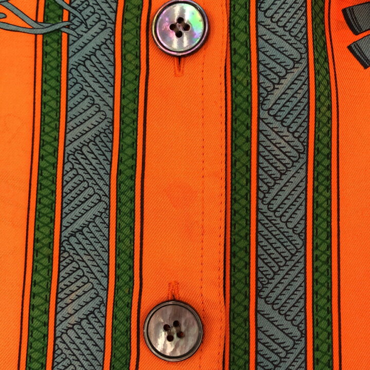 楽天市場】質屋 エルメス HERMES 服 オレンジ シャツ 40 サイズ シルク  