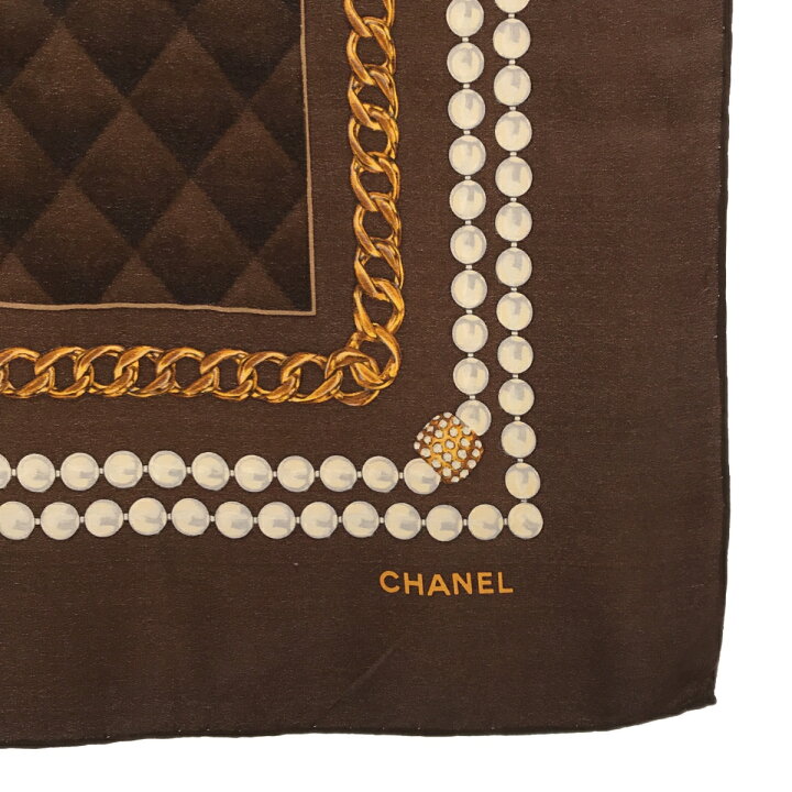 楽天市場】質屋 シャネル CHANEL スカーフ ココマーク ブラウン 茶 