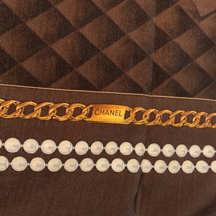 楽天市場】質屋 シャネル CHANEL スカーフ ココマーク ブラウン 茶 