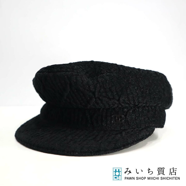 楽天市場】質屋 シャネル CHANEL ベレー帽 キャスケット Mサイズ 黒 