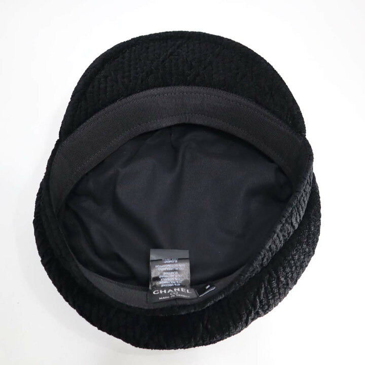 楽天市場】質屋 シャネル CHANEL ベレー帽 キャスケット Mサイズ 黒 