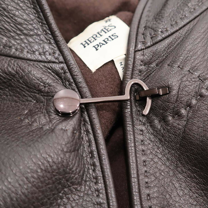 楽天市場】質屋 服 HERMES エルメス コート ポンチョ レザー 鹿革 