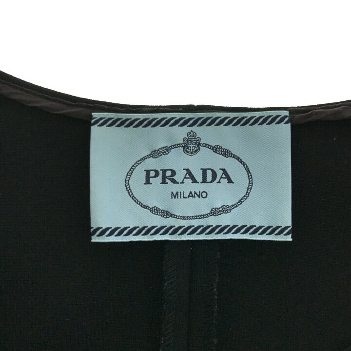楽天市場】質屋 プラダ PRADA ワンピース 44 サイズ 黒 APD1 レーヨン 