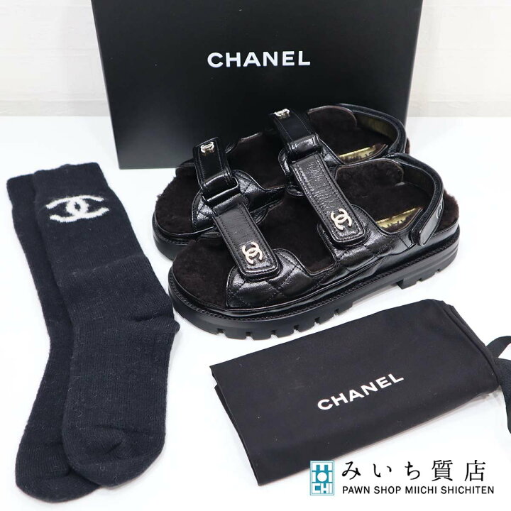 楽天市場】質屋 未使用 シャネル CHANEL サンダル ボア G45291  