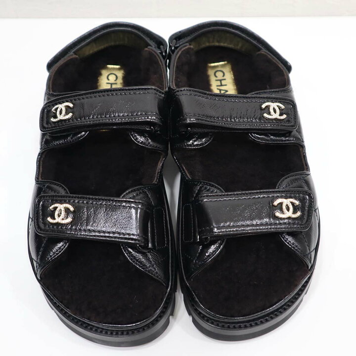 楽天市場】質屋 未使用 シャネル CHANEL サンダル ボア G45291 
