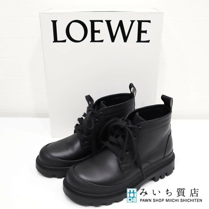 楽天市場】質屋 ロエベ LOEWE ミッド コンバット ブーツ 37 サイズ  