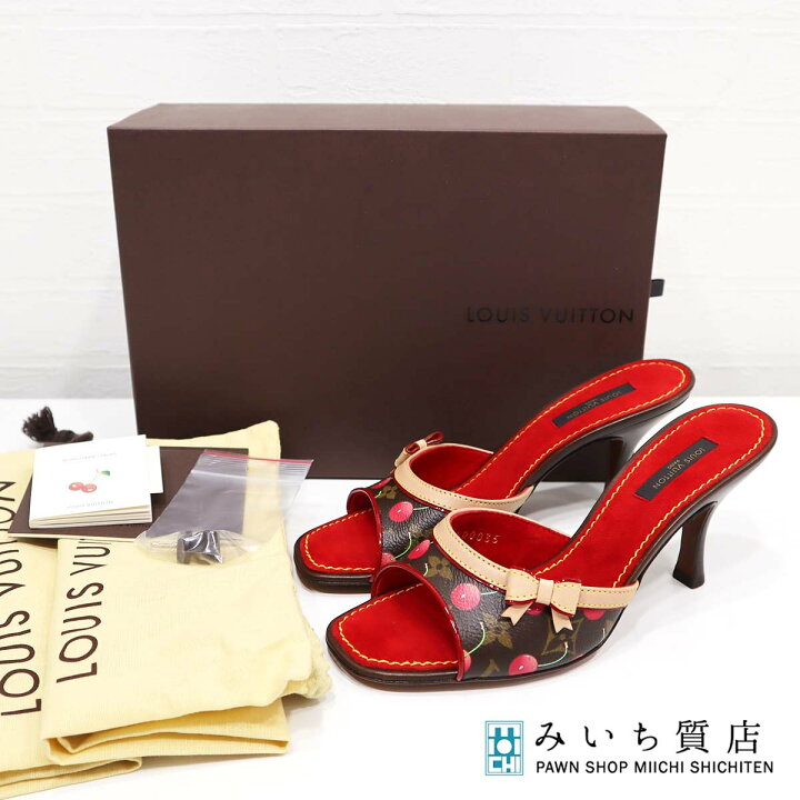 楽天市場】質屋 希少 LV モノグラムチェリー ミュール サンダル 村上隆  