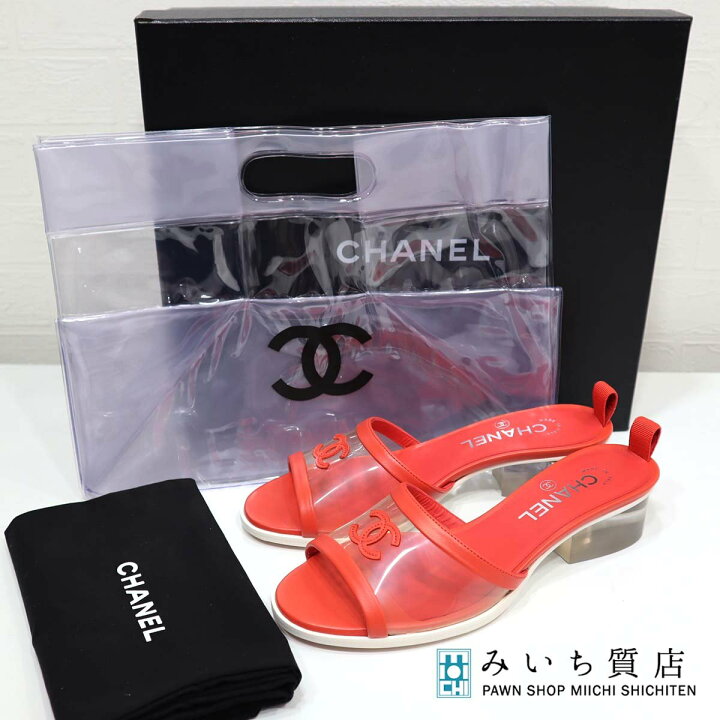 楽天市場】質屋 未使用 CHANEL シャネル ミュール G34849 37.5 サイズ 