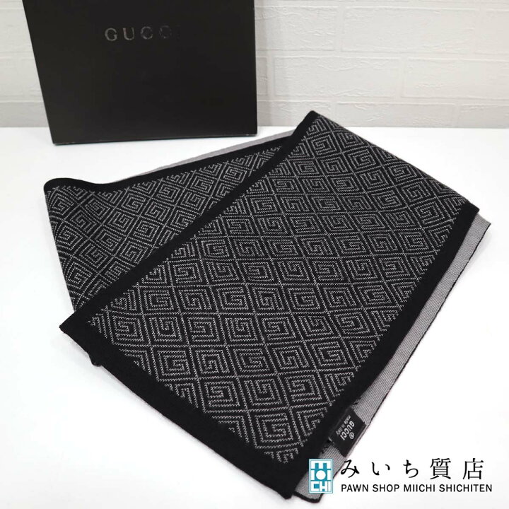 楽天市場】質屋 未使用 グッチ GUCCI マフラー ウール アクリル 防寒 