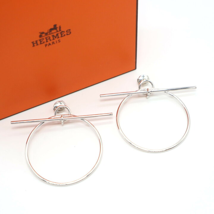 楽天市場】質屋 HERMES エルメス ループMM ピアス シルバー 925  