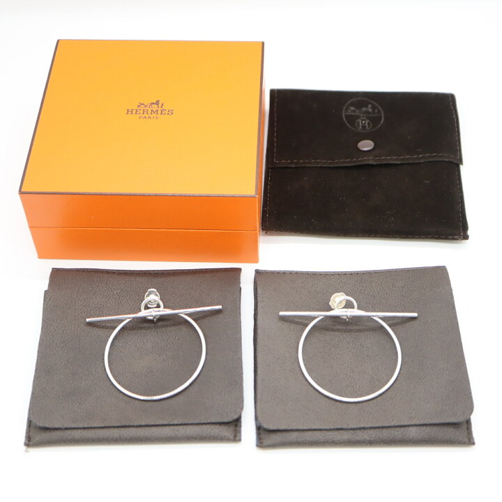 楽天市場】質屋 HERMES エルメス ループMM ピアス シルバー 925  