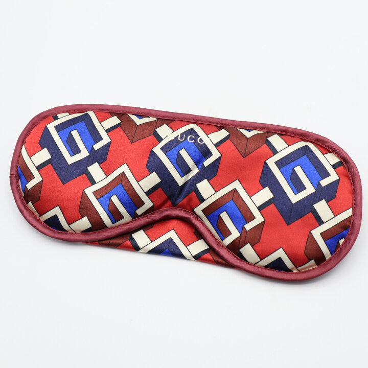 未使用△GUCCI グッチ シルク ジオメトリックG トラベルセット アイ  