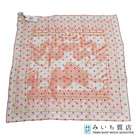 質屋 未使用 HERMES エルメス スカーフ カレ60 SANGLES EN ZIGZAG ジグザグのサングル レインボードット 服飾小物 H9796 みいち質店