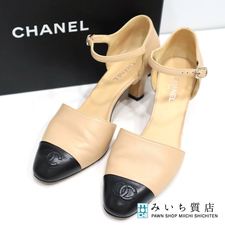 楽天市場】質屋 CHANEL シャネル ヒール G32857 37C 23.5cm ベージュ  