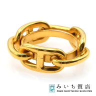 質屋 HERMES エルメス スカーフリング 90 レガート ルガテ シェーヌダンクル パーマブラス 服飾小物 アク…