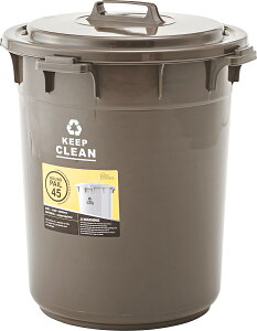 ゴミ箱 45L ペール フタ付き おしゃれ シンプル ダストボックス 丸型 日本製 大容量 屋外 室内 スリム 軽量 キッチン リビング 分別 袋が見えない 丸型 インテリア スタイリッシュ