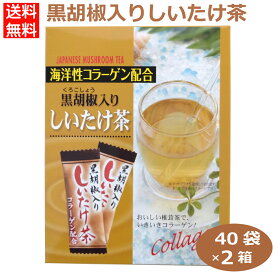 2箱セット 黒胡椒入りしいたけ茶40袋 黒胡椒しいたけ茶 しいたけ茶 黒胡椒 ブラックペッパー 粉末茶 はなのき堂 300253