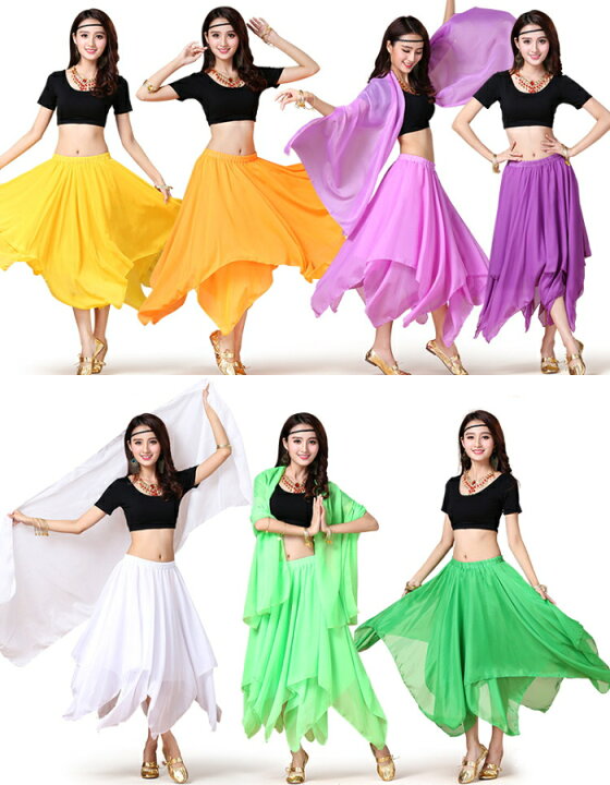 楽天市場 ダンス衣装 セットアップ コンテンポラリーダンス ベリーダンス セット レッスン着 スカート トップス ベール ショート丈 半袖 ダンス 衣装 ヒップホップ アシンメトリー ダンススカート ステージ衣装 社交ダンス ロングスカート シフォン ミカドレス Cr18n R