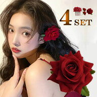 ヘアアクセサリー ダンス ヘッドドレス 成人式 髪飾り 赤 薔薇 振袖向け フォーマル フラメンコ フラダン…