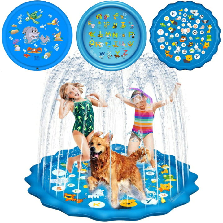 楽天市場 噴水マット 22 噴水プール 大きい 水遊び プール おもちゃ ビニールプール 大型 プール 水遊び 子供用 犬 男の子 女の子 夏 アウトドア プレイマット 噴水 水あそび キッズ 幼児 水鉄砲 シャワー 浮き輪 可愛い 夏対策 空気入れ不要 100 170 150 c15 c16