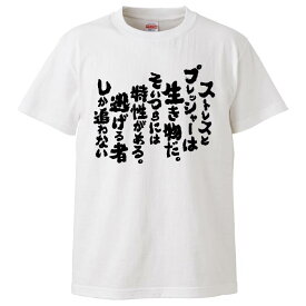 おもしろtシャツ みかん箱 ストレスとプレッシャーは生き物だそいつらには特性がある逃げる者しか追わない 【ギフト プレゼント 面白いtシャツ メンズ 半袖 文字Tシャツ 漢字 雑貨 名言 パロディ おもしろ 全20色 サイズ S M L XL XXL】