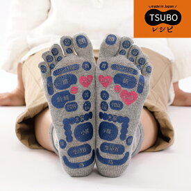 在庫限り TSUBOレシピ つぼマップ 5本指ソックス 22-25cm 婦人 サイズ 人気 おすすめ 売れ筋 ランキング 母の日 プレゼント 送料無料 足ツボ靴下 レディース 足底プリント 足つぼ ツボ押し 健康 美容 反射区 五本指 温活