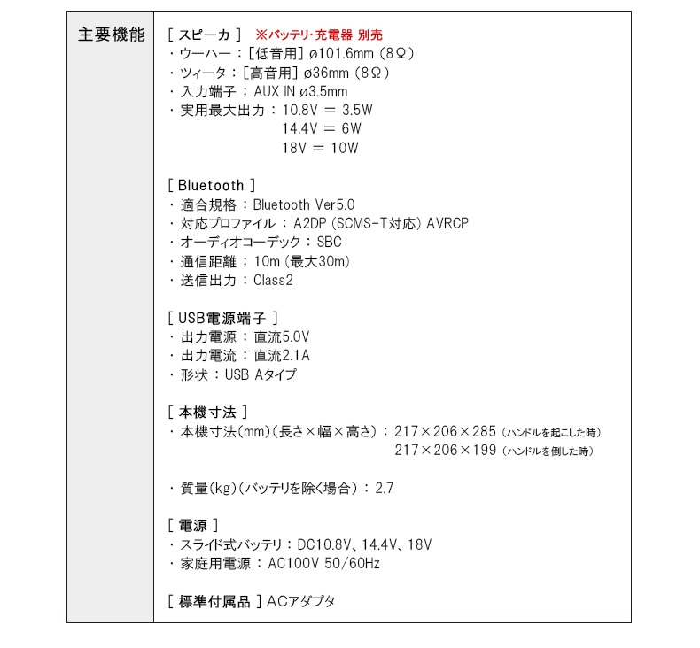 楽天市場】マキタ 充電式スピーカー 本体のみ 【MR203 / MR203B