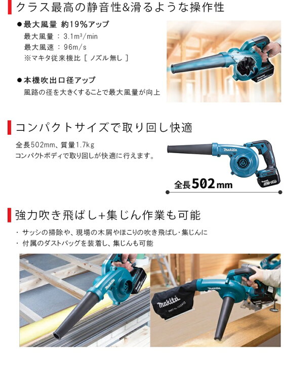 楽天市場】マキタ(makita) 14.4V 3.0Ah 充電式ブロワ セット品 