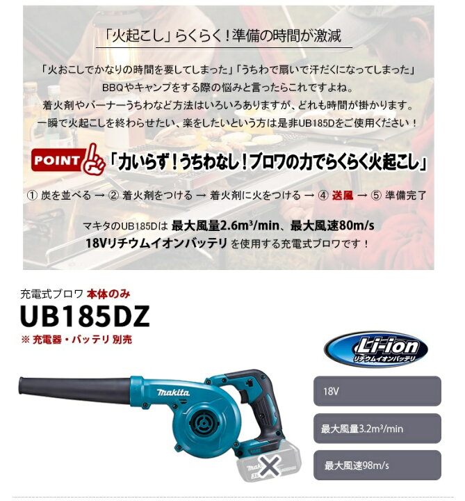 最高の品質の マキタ makita 18V 充電式ブロワ UB185DZ 本体 edilcoscale.it