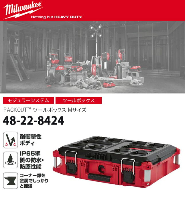 楽天市場】ミルウォーキー(Milwaukee) PACKOUT ツールボックス Mサイズ 