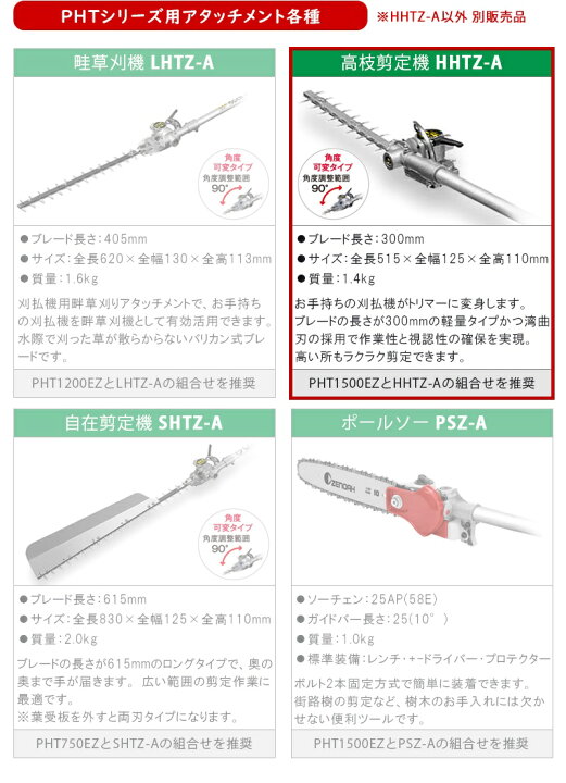 楽天市場】ゼノア(ZENOAH) PHTシリーズアタッチメント 高枝剪定機 