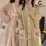 ルームウェア レディース パジャマ ナイトガウン ワンピース ロング丈 フリース 婦人 女性用 彼女 妻 軽…