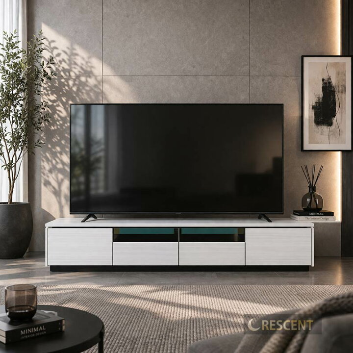 楽天市場】大型 テレビ台 ローボード 幅240cm ホワイト ブラック 