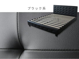 レザー ベッド ベッドフレーム シングル のみ ブラック ホワイト ゴージャス レザーベッド すのこ ブラック ホワイト ホテル仕様 北欧 モダン シャープなデザイン QSM-20K モダン クラシック 高級レザー デザイナーズベッド 賢格