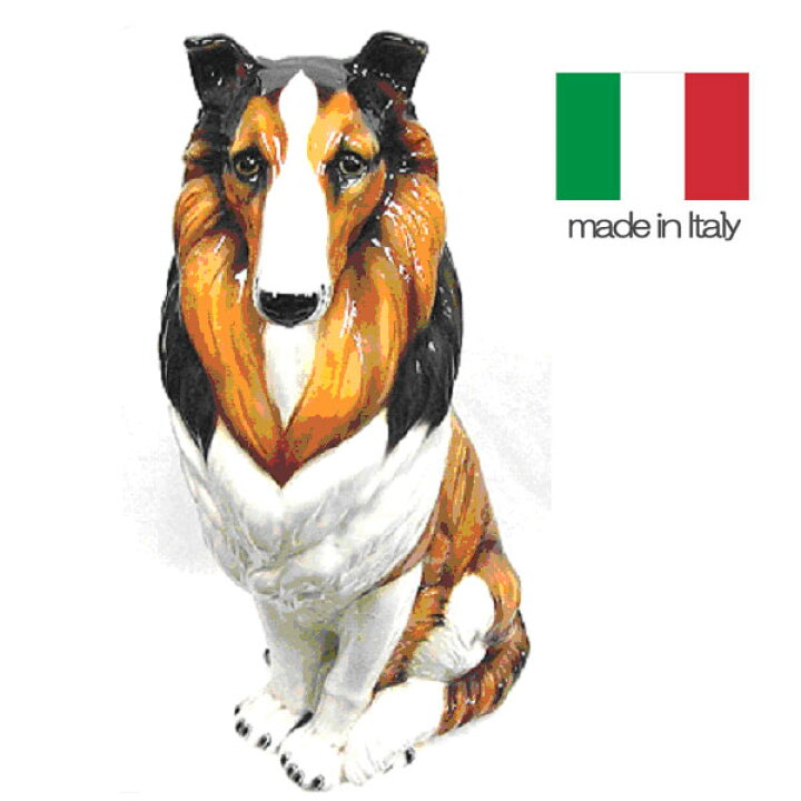 楽天市場】イタリア製 陶器 置物 犬 コリー 送料無料 輸入家具 QSM-220 