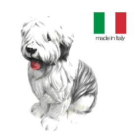 イタリア製 陶器 置物 犬 ボブテール 送料無料 輸入家具【QSM-220】【K5】