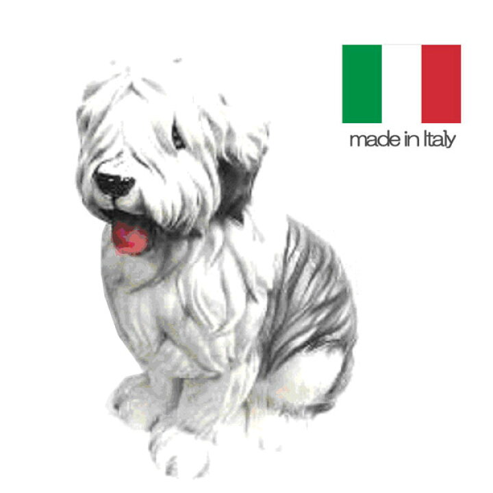 楽天市場】イタリア製 陶器 置物 犬 ボブテール 送料無料 輸入家具 