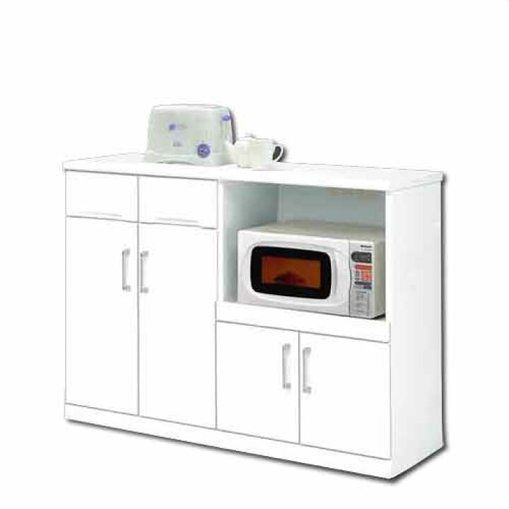 楽天市場】キッチンカウンター 白家具 鏡面仕上げ【日本製 完成品 