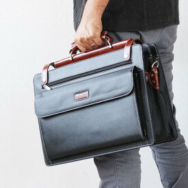メンズビジネスバック ツートン ミズシボ型押しデザイン 仕切り2分割バッグ ブリーフケース A4ファイルの入る しっかり自立する 営業 通勤 就活 出張 bgmyl6005 アウトレット QSM-100