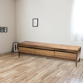 テレビ台 ウォールナット無垢材 幅180cm 引き出し付き 天然木 低ホルムアルデヒド 天然植物性オイル塗装 安心安全家具 健康家具 リビングボード テレビボード 北欧家具 シンプル おしゃれ モダン GYHC QOG-20K 180TVボード ウォールナット ストリーム