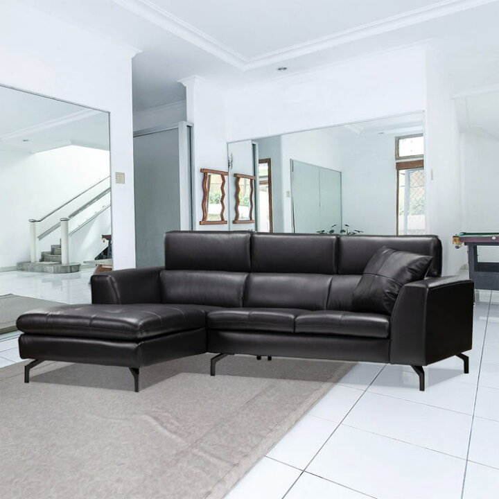 楽天市場】大型カウチソファ 本革/PVC 3人掛け ソファ （2P + カウチ  