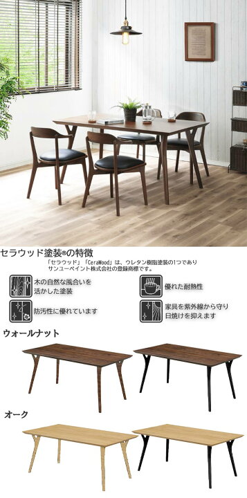 楽天市場】ダイニングテーブル 単品 4本脚 左右端脚 幅135cm 幅150cm 