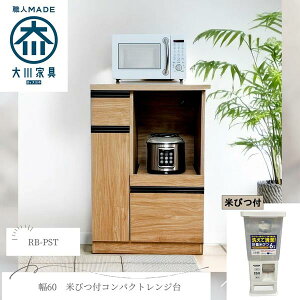レンジ 台 60cm ゴミ箱を収納できるレンジ台 60cm幅 Kiuru キウル 上棚付き