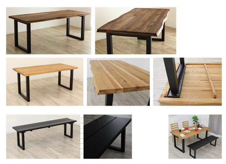 楽天市場】ダイニングテーブル 無垢材 耳付き 単品 幅145cm 皮付き 天  