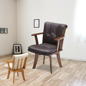 ダイニングチェア 回転 1脚 肘付 アームチェア レザー 背張り ゆったり 食卓椅子 ダークブラウン GMK t006- QSM-220 椅子 食堂椅子 chair 家具