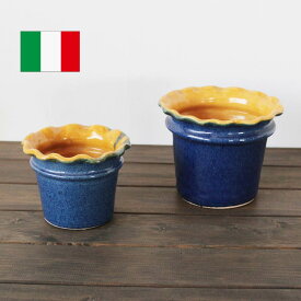 イタリア製　プランター【2個セット】　鉢カバー　陶器　花瓶 つぼ　置物【即納】【アウトレット/out】【QSM-60】カントリー