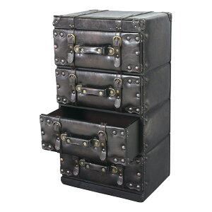 ミッドセンチュリー レザーバッグ型 4段 チェスト レトロモダン m006- QSM-180