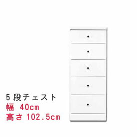 すきま収納スリムなチェスト 幅40cm 5段チェスト ホワイト 白い スキマ収納 隙間収納 サニタリー家具 ランドリーチェスト すき間チェスト ランドリー家具 隙間チェスト サニタリー収納 すきま収納 【QST-200】t005-m128-sopia-40-5