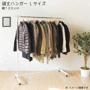 ハンガーラック のみ Lサイズ 幅120cm コートハンガー 頑丈 丈夫 大容量 たっぷり収納 高さ調節可能 キャスター付き オフィス 肉厚パイプ スチール製 玄関 エントランス 便利 シンプル QSM-160