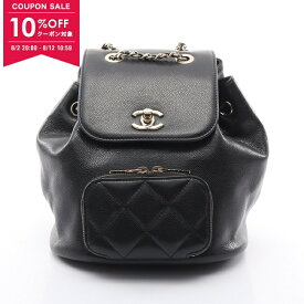【10%OFFクーポン対象】シャネル CHANEL マトラッセ リュックサック バックパック バッグ レザー グレインドカーフスキン レディース ブラック系 AS3530 【中古】